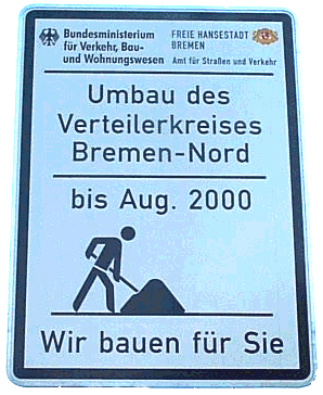 Baustellenschild